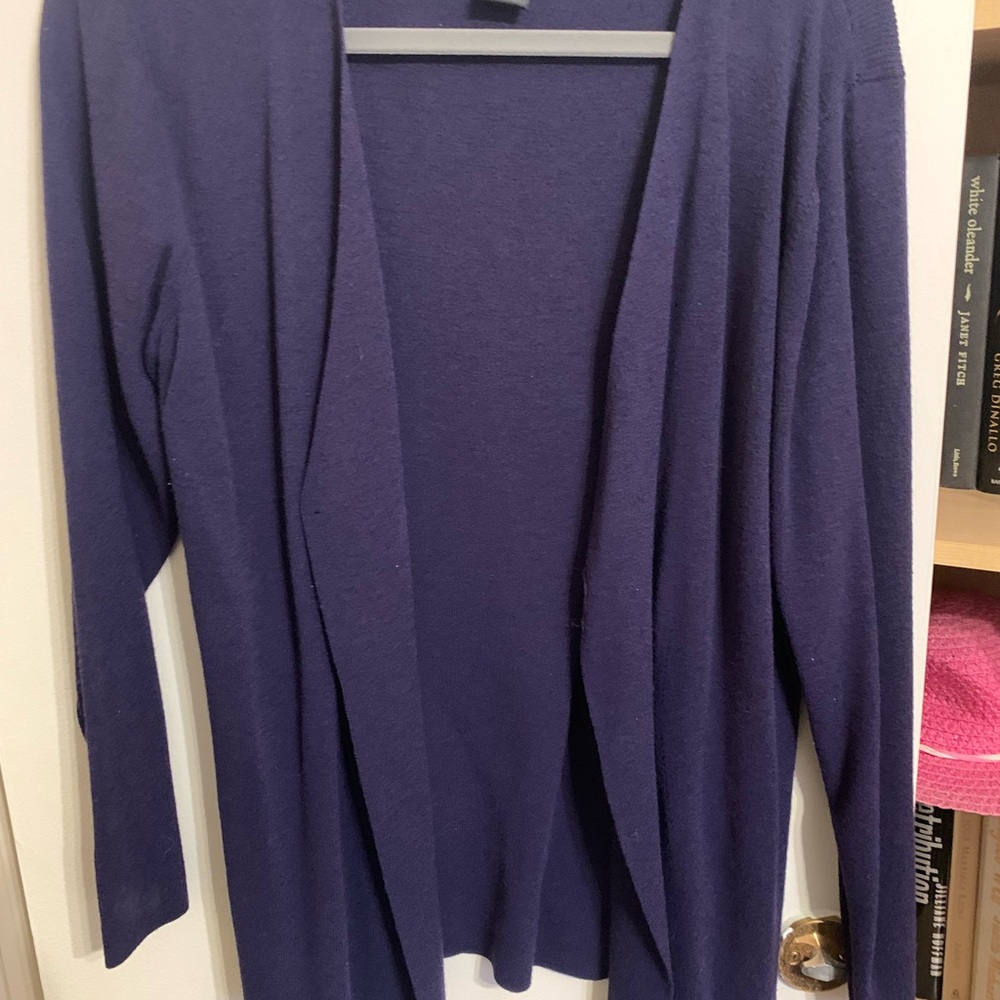 Eileen Fisher Deep Purple Open Cardigan